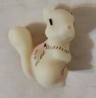 Fenton Squirrel Figurine Burmese Uranium Glass Hand Painted Signed 95th Anniv.