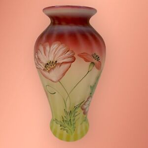 FENTON Connoisseur Ruby Topaz good MEADOW POPPIES Limited Edition Vase