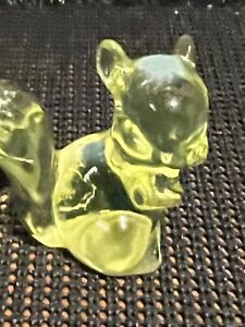 Fenton Topaz Opalescent uranium glass Squirrel.