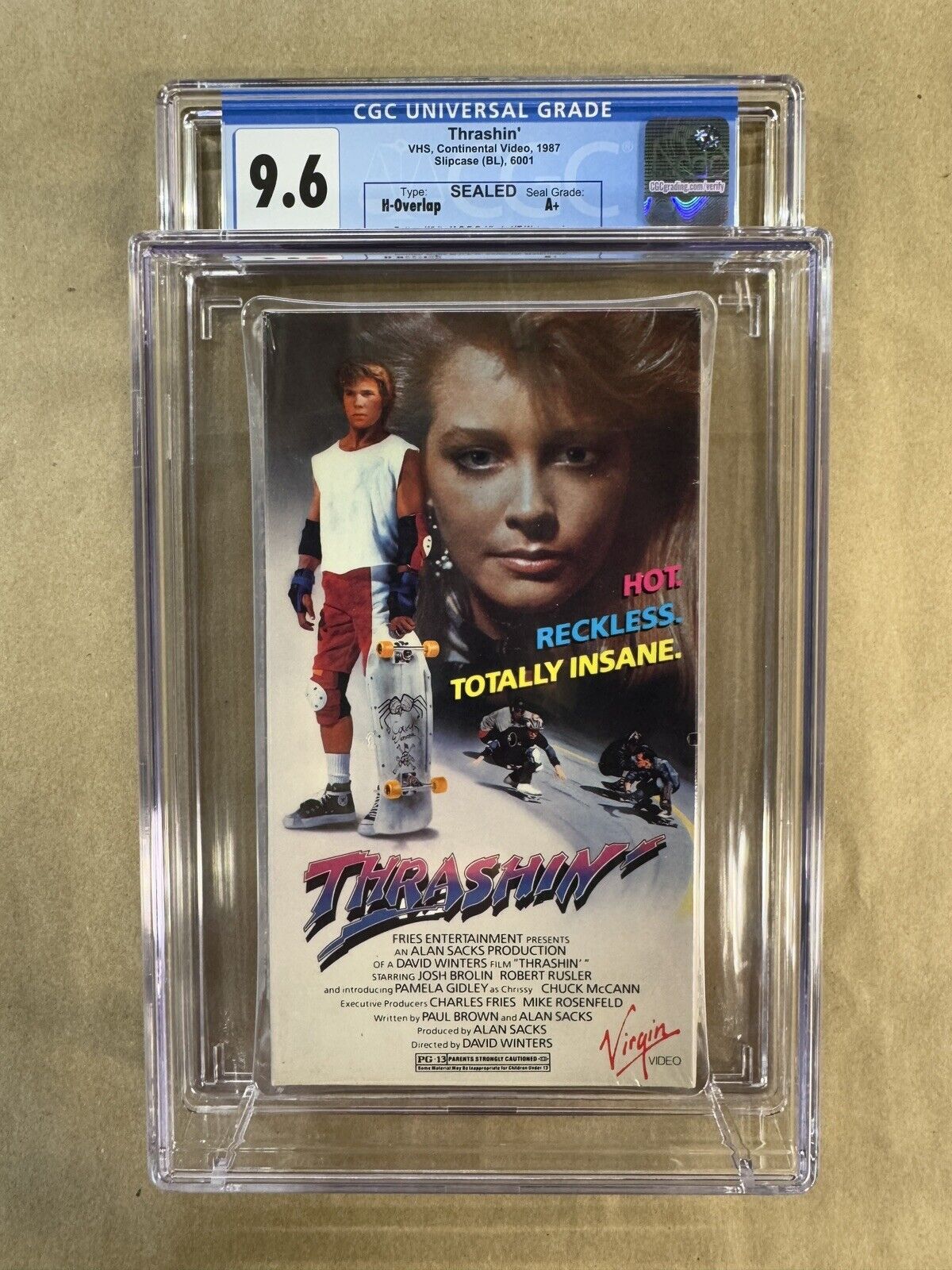 VHS — CGC 9.6 A+ •• THRASHIN’ •• Extremely HTF / Bottom MCEG VIRGIN Watermarks