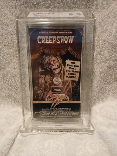 Creepshow 1987 VHS Beckett Graded 8.5 B+ NM Warner Home Video Watermarks