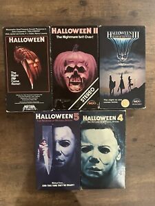 Halloween 1 II III 4 5 VHS Lot RARE MCA RAINBOW MEDIA CBS FOX Horror