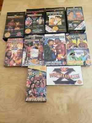 WWF WrestleMania 1-10 VHS Lot sealed WWE WCW Hulk Hogan Andre Giant