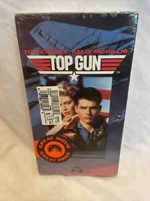 NEW! TOP GUN VHS MOVIE 1986 FACTORY SEALED ORIGINAL Hi-Fi STEREO WITH WATERMARK