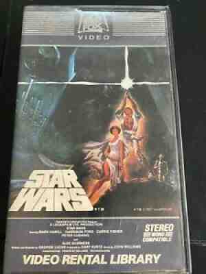 Star Wars VHS 1982 20th Century Fox Video Rental Library With Serial Numbers