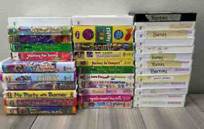 Barney & Friends VHS LOT of 36 VTG Tapes Clam Shell Concert Songs Circus Santa