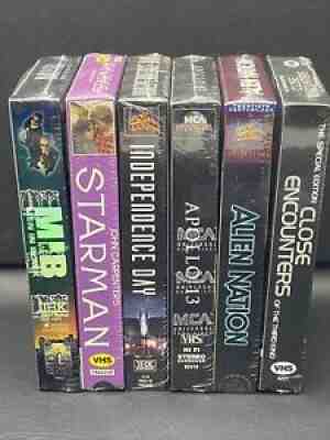 ALL SEALED VHS Sci Fi Space Lot of 6 MIB Independence Apollo Close Encounters +