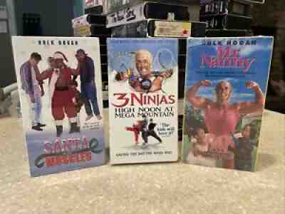 Hulk Hogan FACTORY SEALED VHS LOT - Brand New Grade It Me Nanny 3 Ninjas Santa