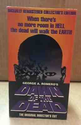 Dawn of the Dead VHS tape autographed by George A Romero. RARE! Anchor Bay.