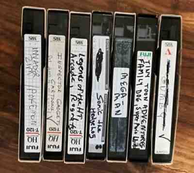 7 Pre-Recorded VHS Tapes Sold As Used Blanks-Kids' Shows, Cartoons