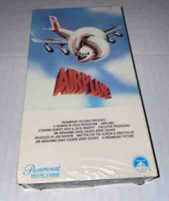 Airplane VHS 1988 (Rare Year, Credits On Front) - Factory Sealed & Watermarked