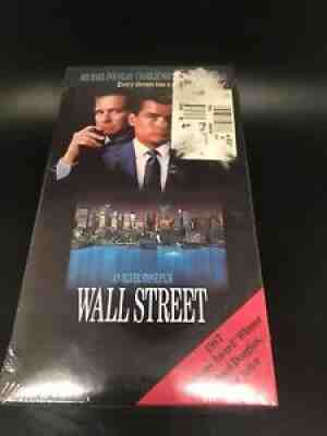 Wall Street 1988 CBS Fox VHS Factory Sealed Charlie Sheen Michael Douglas HTF !!