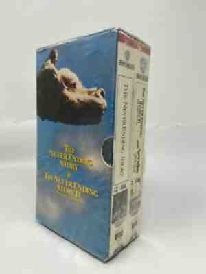 The Never Ending Story VHS Set Part 1 and Part 2 NEW *TORN SEAL