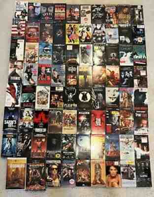 Vhs Lot Of 79 NEW SEALED movies Raiders ET Terminator Goonies Top Gun VGA IGS