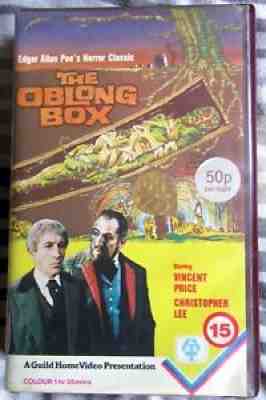 THE OBLONG BOX, VHS PAL GUILD PRE CERT EX RENTAL VINCENT PRICE CHRISTOPHER LEE