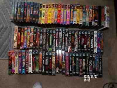 Vintage Large lot 87 VHS tapes, WWF, WCW, XPW, WWE 1996 many rare tapes