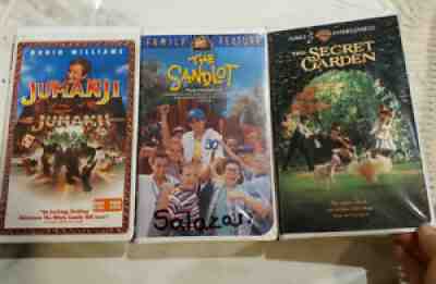 Set of 3 VHS: The Sandlot - The Secret Garden - JumanjiÂ 