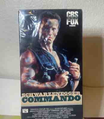 Commando VHS, 1986 Sleeve Date, CBS Fox Watermark on Back, Arnold Schwarzenegger