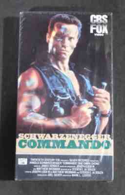 Commando VHS, 1986 Sleeve Date, CBS Fox Watermark on Back, Arnold Schwarzenegger