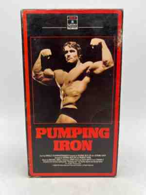 Pumping Iron starring Arnold Schwarzenegger (VHS,1976-1984 Artwork - RCA/Columbi