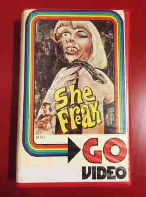 *SHE FREAK vhs GO VIDEO cult carny horror exploitation trash B. Ron Eliot RARE*