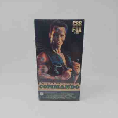 Commando VHS 1986 CBS Fox Watermark Arnold Schwarzenegger Factory Sealed