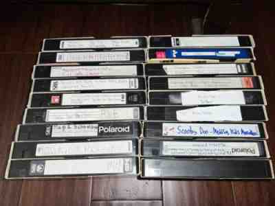 Lot of 18 VHS Tapes Prerecorded Sold As Used Blanks Cartoons Kids Shows PBS etc