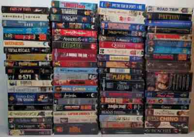 Lot Of 75 Sealed VHS 60's, 70's, 80's, 90's 00's All Mixed Genres