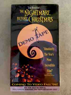 1st Print New Factory Sealed Demo Nightmare Before Christmas Promo Screener VHS