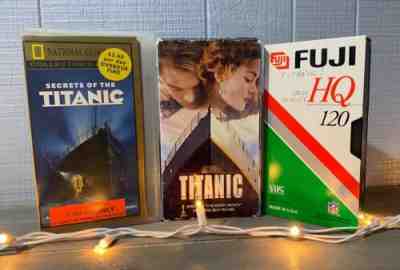 Titanic (VHS) Blank Tape Used/Fuji: HQ 120, VHS Box Set and Secrets of Titanic