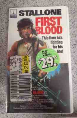 Rambo First Blood VHS SEALED w/ Hype Sticker White Clamshell