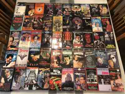 Huge Lot Of 50 Classic Horror VHS Vintage Movies - Universal MCA, Vincent Price