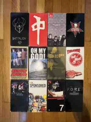VHS Skate Video Lot Vintage 90â??s Skateboarding 12 Tapes With Original Sleeves