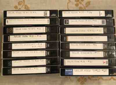 Sailor Moon TV VHS Lot of 16 Blank Recordable With Commercials