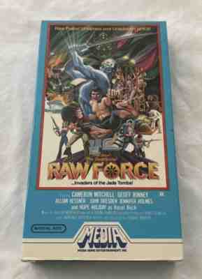 vhs RAW FORCE '83 MEDIA 1st PRINTING CANNIBAL GORE Camille Keaton Jillian Kesner