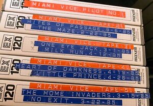 Miami Vice LOT OF TEN BLANK TAPES - 1985 EPISODES / Great Run/ All Labeled *