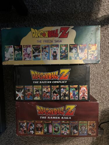 Dragon Ball Z VHS Box Set Lot - Saiyan, Namek, and Frieza Saga