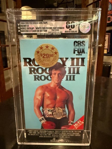 VGA 80+ 1982 ROCKY III GRADED BOX VHS MOVIE CIB OPEN BOX IGS