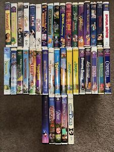 VTG Walt Disney VHS Movies - Lot Of 39 - CLAMSHELL CASE - KID MOVIES! - Read
