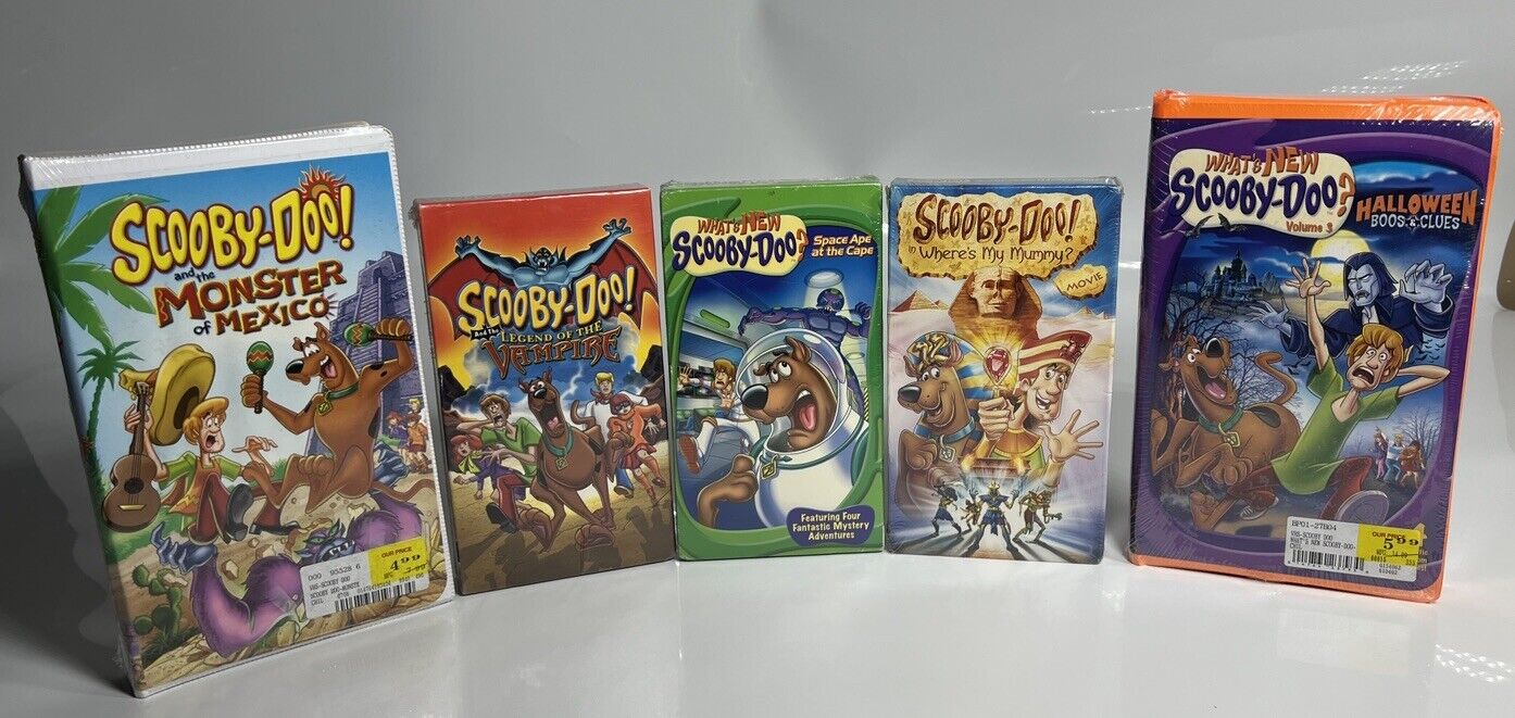 Scooby Doo VHS Lot Of  5 Vintage Tapes - All Factory Sealed - What’s New Scooby