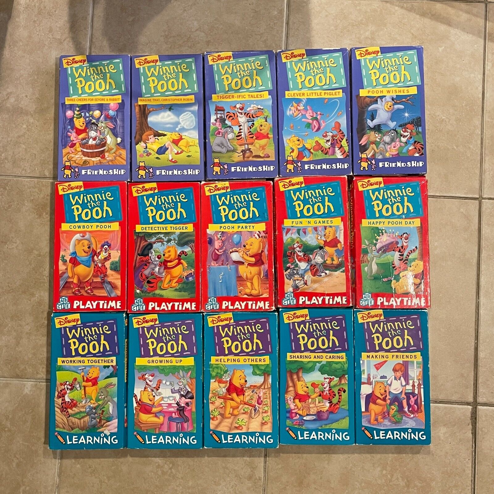 Winnie the Pooh Learning Playtime Friendship COMPLETE Series (VHS)