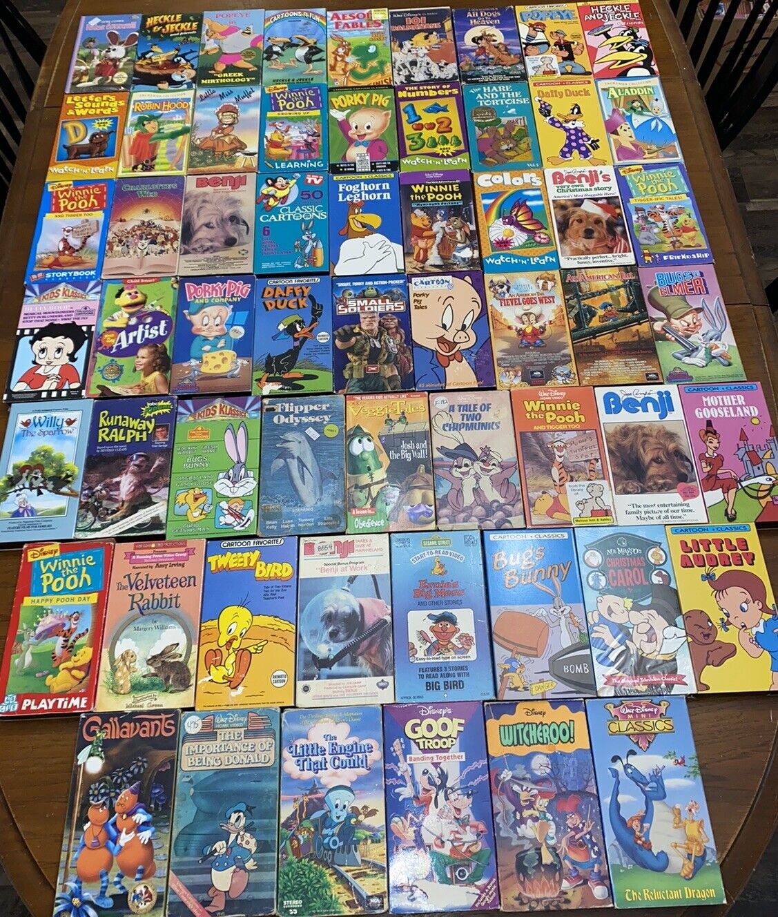 VHS Lot Of 59 Cartoons Rare Premium OOP HTF Disney Nickelodeon Animated Looney