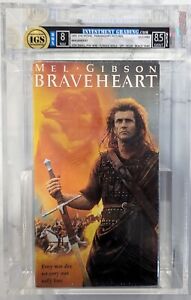 Braveheart (VHS, 1995, 2-Tape Set) IGS Graded 8 Seal 8.5 Holo Seals