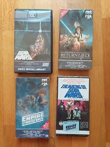 Star Wars Lot Of 3 VHS! 1982 Video Rental Library w/ Matching Numbers - Rare!