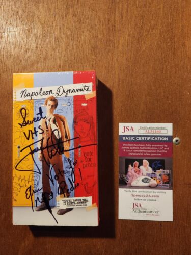 NAPOLEON DYNAMITE VHS Tape SEALED WATERMARKS Signed ×2 By Napoleon Pedro JSA COA
