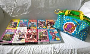 Vintage Barney & The Backyard Gang VHS, All Stars Duffel Overnight Bag Lot of 11