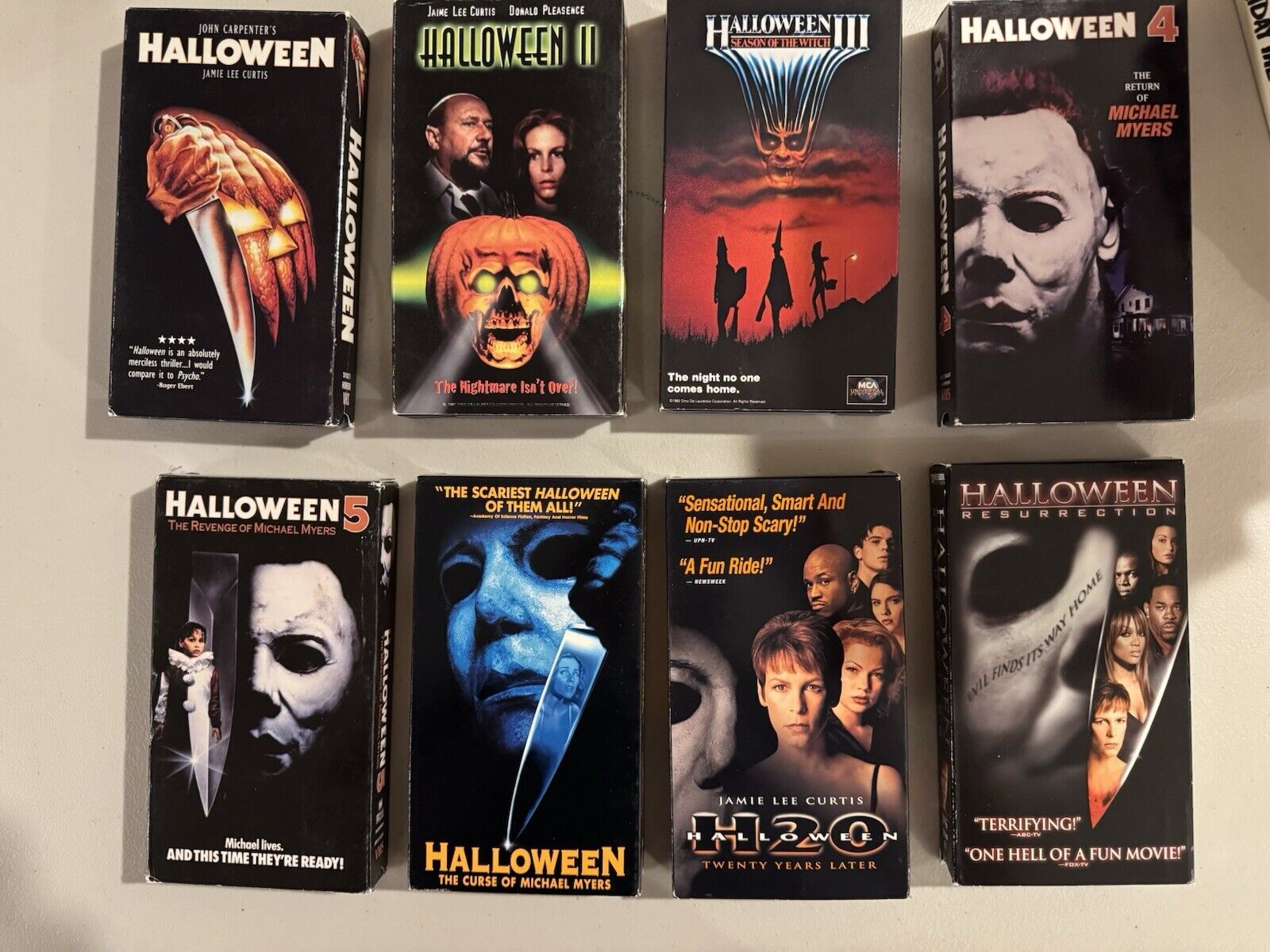 *??* VHS LOT Halloween 1-5 Curse H20 Resurection Michael Myers COMPLETE! ??