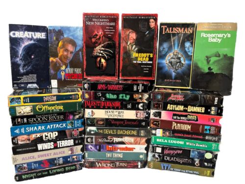 Huge Horror Vhs Lot Of 34 Cult Classics Halloween