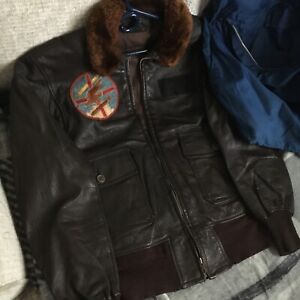 Vietnam War Patched US Navy Leather Flight Jacket Squadron VU-2 pilot w/ extras