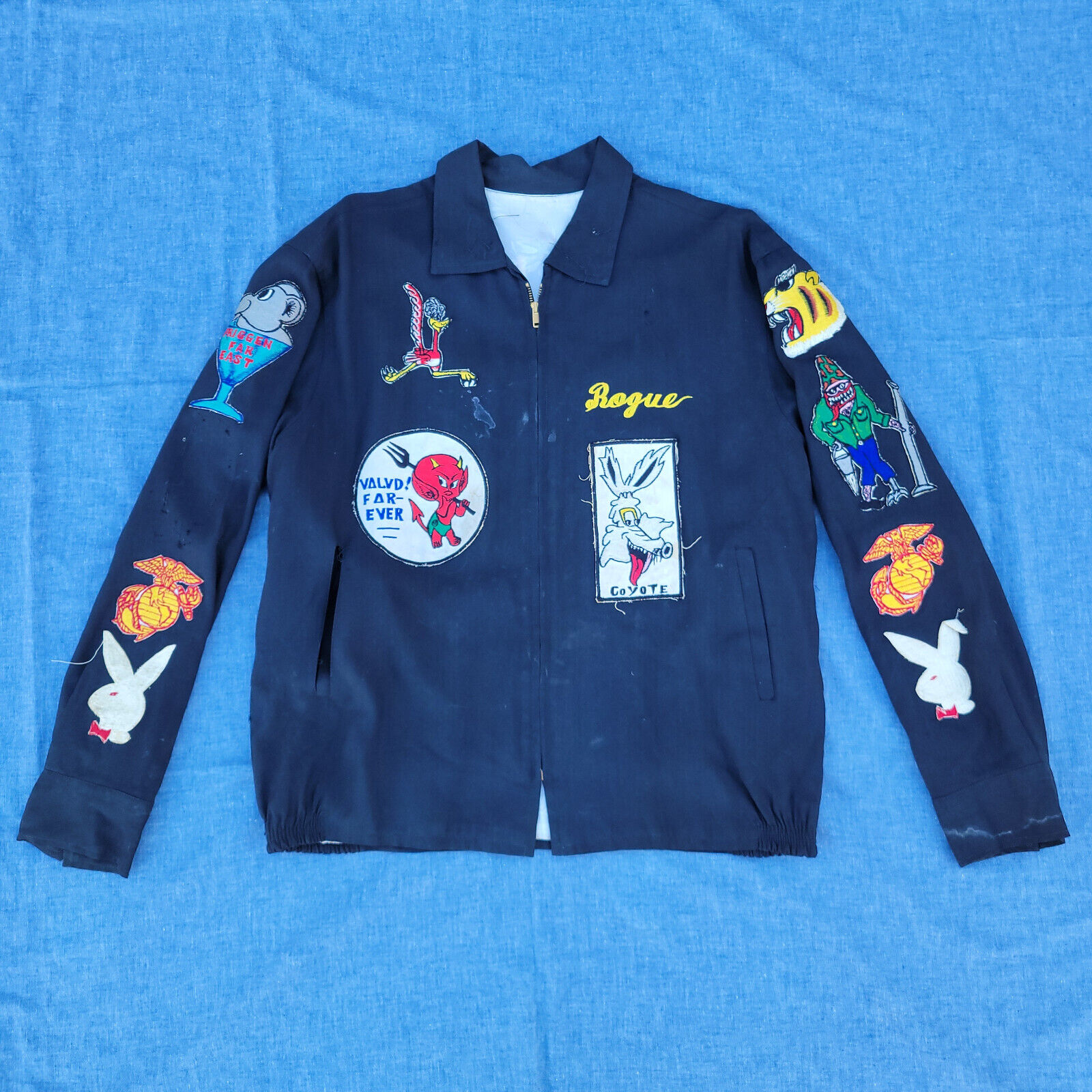 Original Vietnam War US Marine Corps USMC Theater Made Tour Jacket W/ Patches